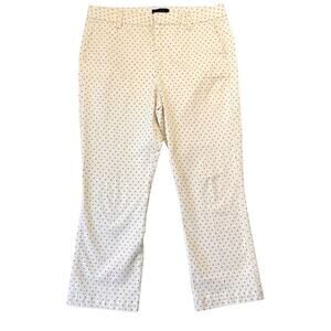 J. Crew Sammie Pants Womens 32 Polka Dot Cream Cropped Hem